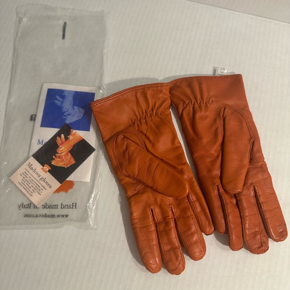Women’s Leather Gloves - Orange